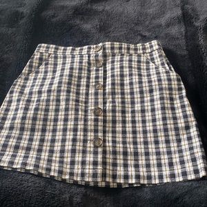 Hollister Plaid Button Up Skirt